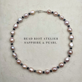 Sapphire & Pearl | Gemstone Necklace | Bead Riot Atelier