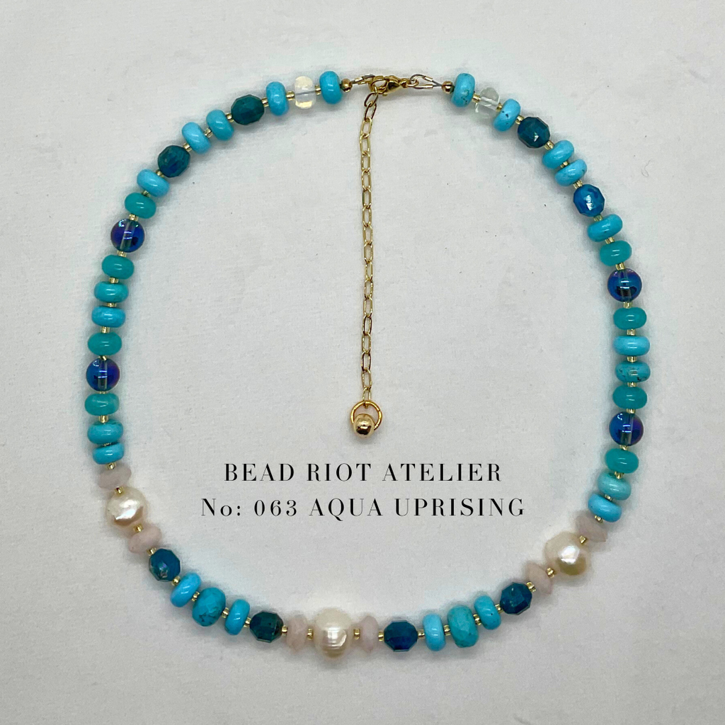 Aqua Uprising | Gemstone Necklace | Bead Riot Atelier