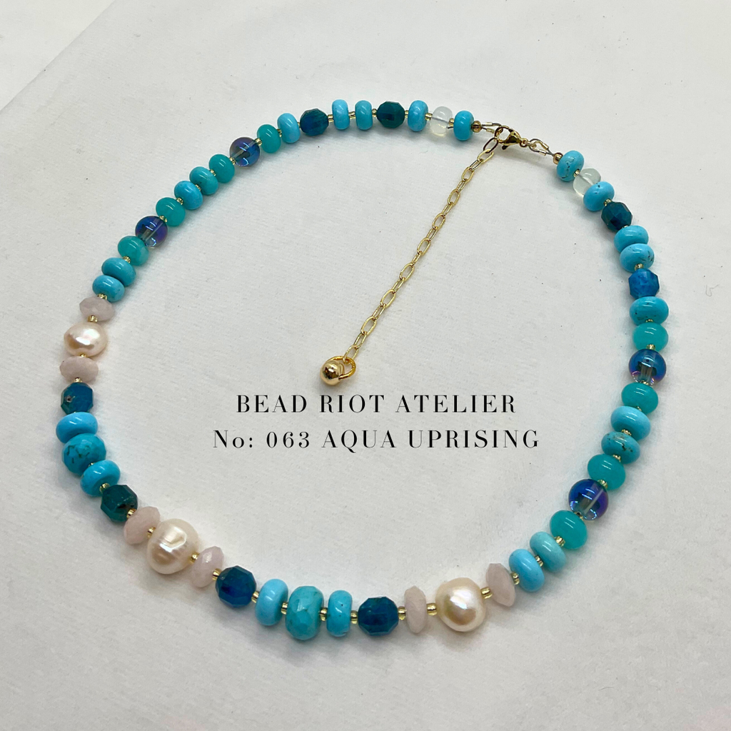 Aqua Uprising | Gemstone Necklace | Bead Riot Atelier