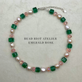 The Rose Garden Necklace | Green Crystal & Pearl | Bead Riot Atelier
