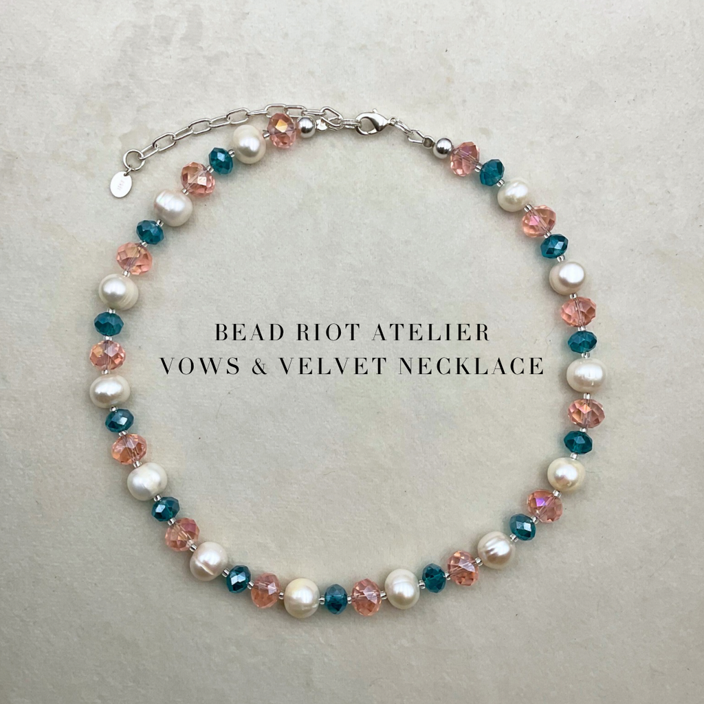 Vows & Velvet Necklace | Crystal & Pearl Necklace | Bead Riot Atelier