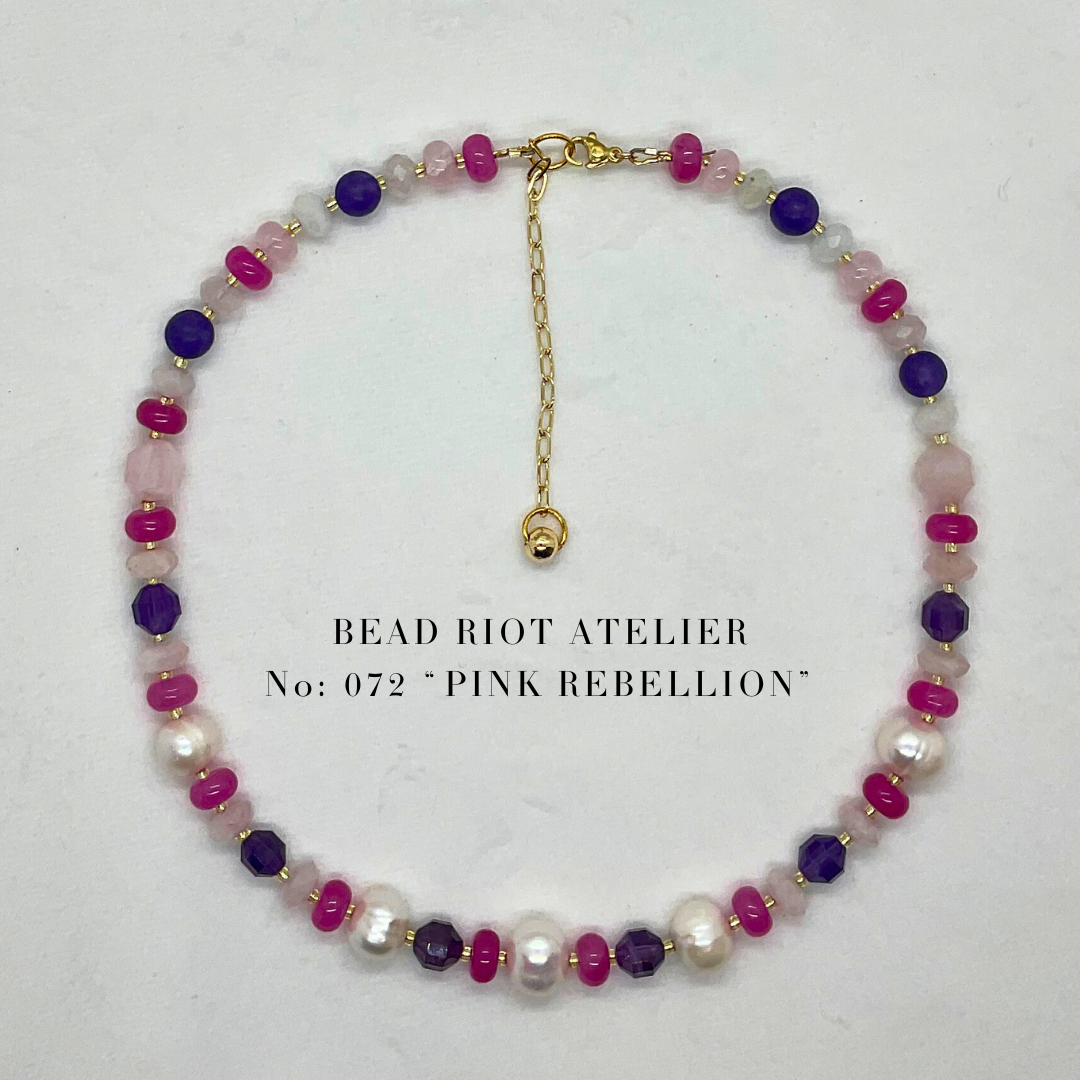 Pink Rebellion | Gemstone Necklace | Bead Riot Atelier