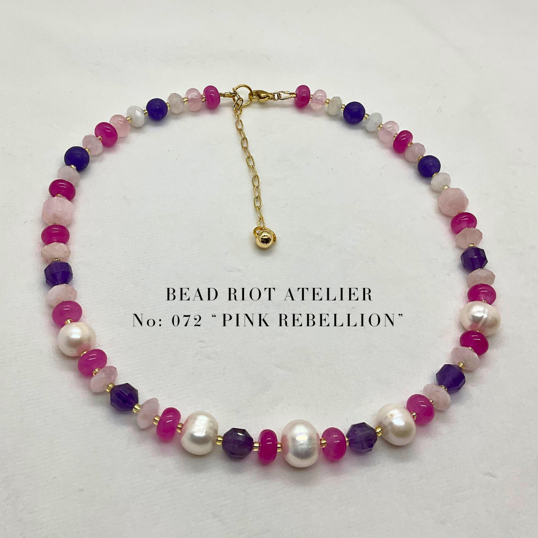 Pink Rebellion | Gemstone Necklace | Bead Riot Atelier