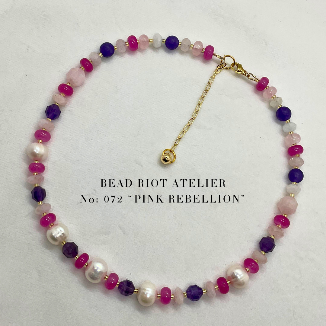Pink Rebellion | Gemstone Necklace | Bead Riot Atelier