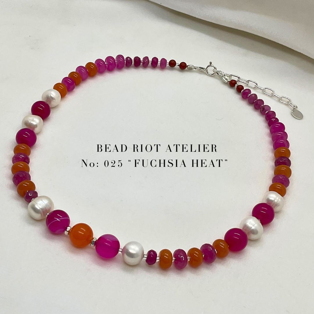 Fuchsia Heat | Gemstone Necklace | Bead Riot Atelier
