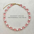 Strawberries & Cream | Pearl Necklace | Bead Riot Atelier