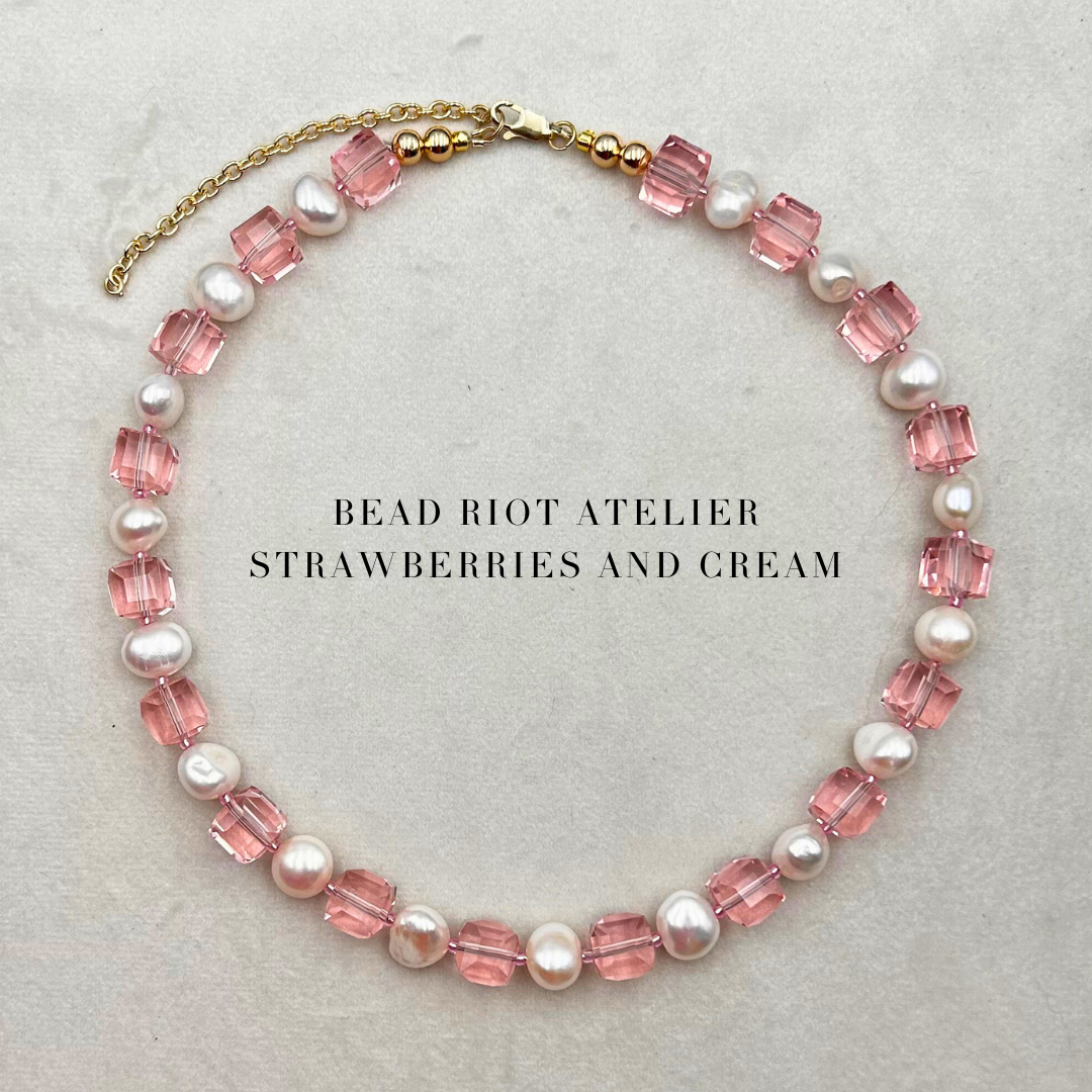 Strawberries & Cream | Pearl Necklace | Bead Riot Atelier