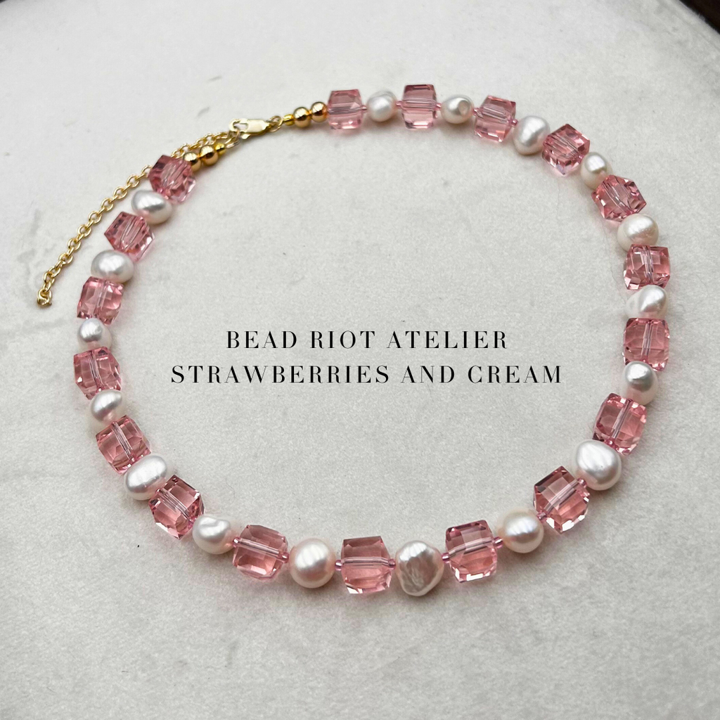 Strawberries & Cream | Pearl Necklace | Bead Riot Atelier
