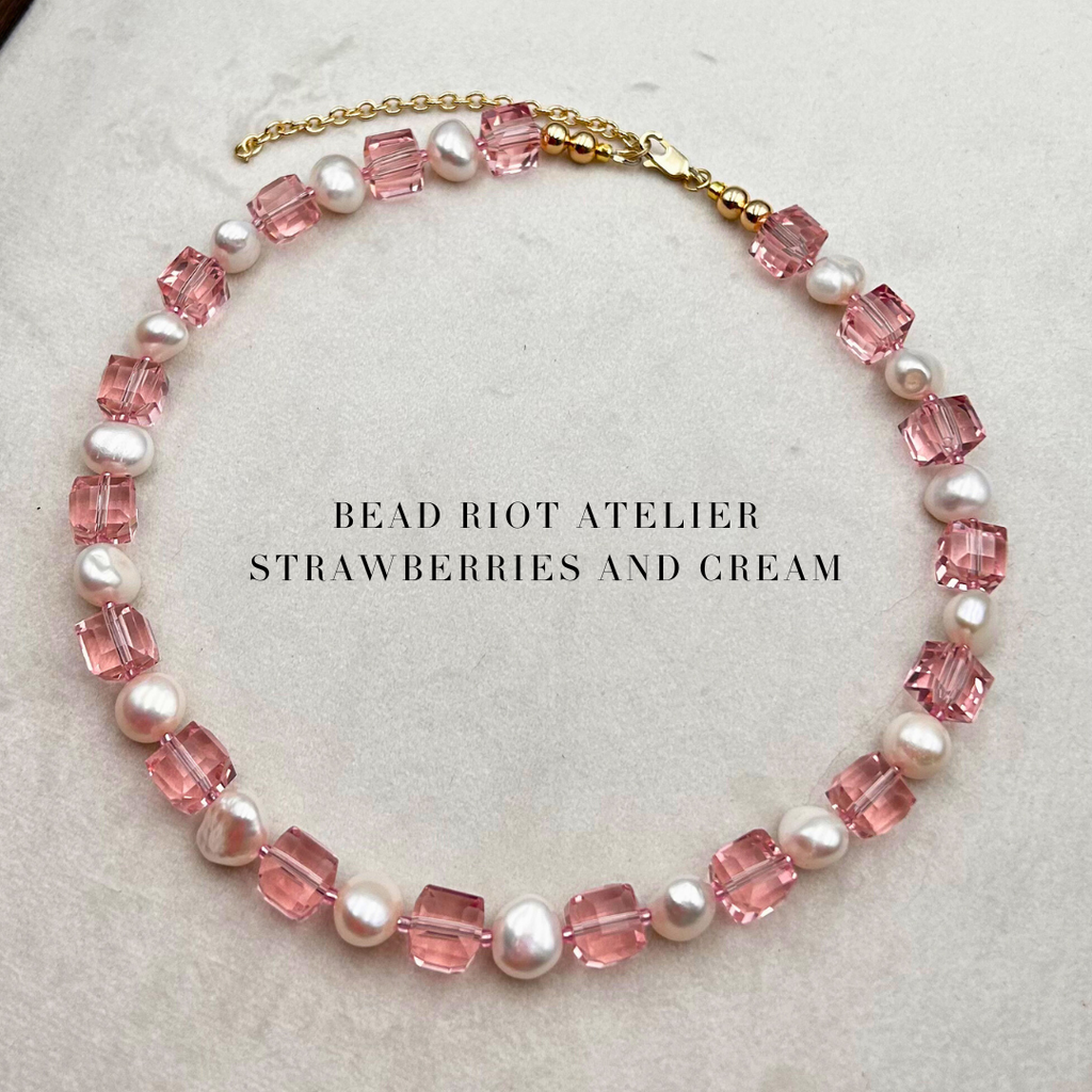 Strawberries & Cream | Pearl Necklace | Bead Riot Atelier